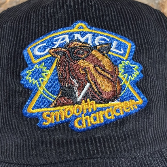 Vintage Joe Camel cigarettes SnapBack corduroy hat Streetwear trucker cap y2k 90 - Picture 2 of 8